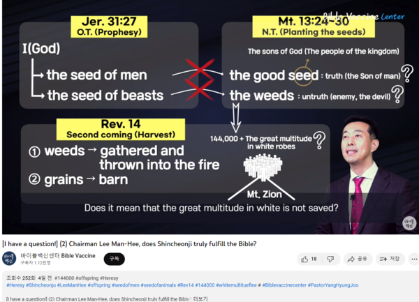 해당 콘텐츠는 영어로 동일하게 제작됐다. 양형주 목사는 유창한 영어로 신천지의 모순을 논박했다(사진출처 : 유튜브 '바이블백신센터' 캡처) 